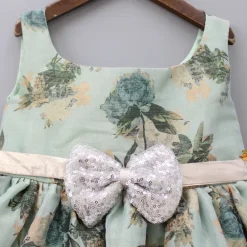 Outlet Floral Printed Dress With Sequins Embroidered Bow Dresses & Sets | Dresses