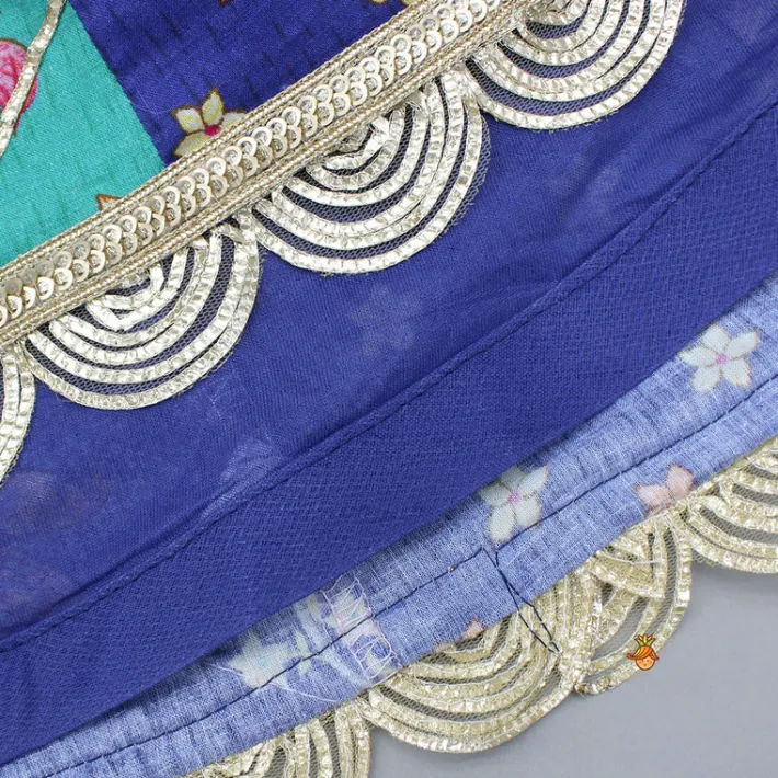 Discount Floral Printed Embellished Top And Gota Lace Work Lehenga Ethnic Wear | Lehengas & Ghagras