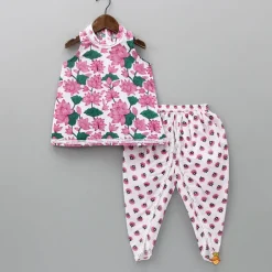 Best Floral Printed Halter Neck Top And Tulip Dhoti Ethnic Wear | Dhotis & Patialas