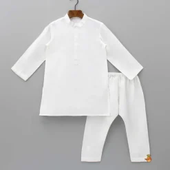 Sale Floral Printed Jacket With Flower Embroidery Off White Kurta And Pyjama BOY Indian Ethnic Wear | Ethnic Sets