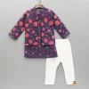 Online Floral Printed Kurta And Front Open Jacket With Pyjama BOY Indian Ethnic Wear | Ethnic Sets
