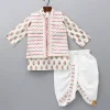 Discount Floral Printed Kurta And Chevron Printed Jacket With Dhoti BOY Twinning Sets | Indian Ethnic Wear