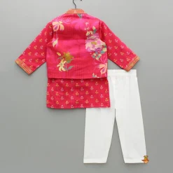 New Floral Printed Kurta And Jacket With Pyjama BOY Indian Ethnic Wear | Ethnic Sets