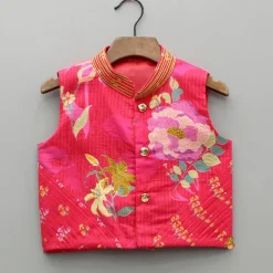 New Floral Printed Kurta And Jacket With Pyjama BOY Indian Ethnic Wear | Ethnic Sets