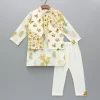 Online Floral Printed Kurta With Front Open Jacket And Pyjama BOY Indian Ethnic Wear | Ethnic Sets