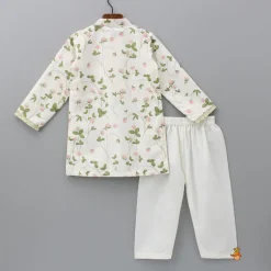 Discount Floral Printed Kurta With Off White Pyjama BOY Indian Ethnic Wear | Ethnic Sets
