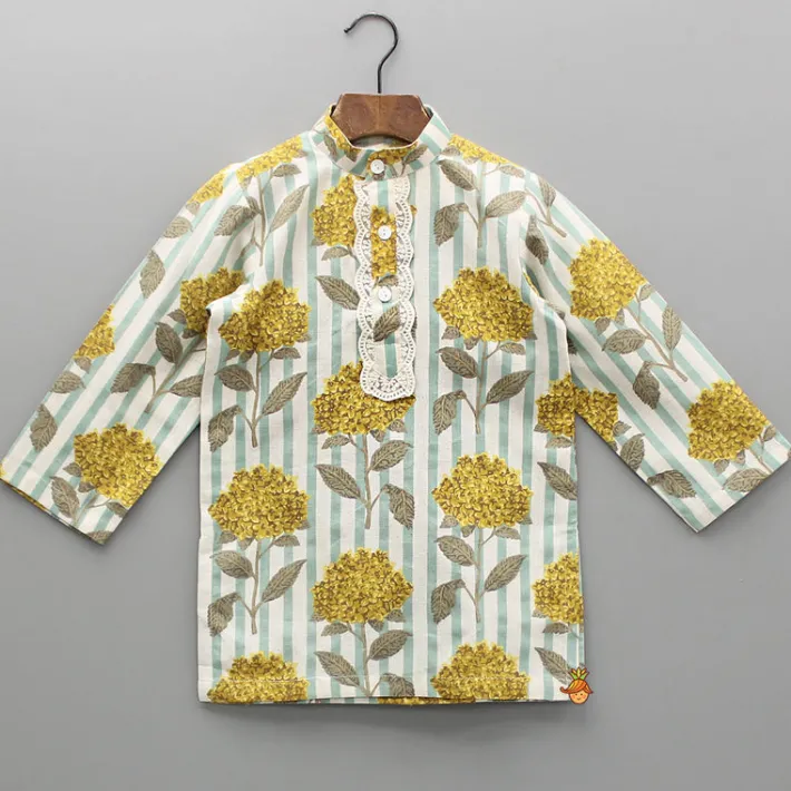 Best Floral Printed Kurta With Pyjama BOY Indian Ethnic Wear | Ethnic Sets