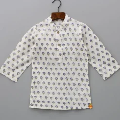 Clearance Floral Printed Kurta With Jacket And Dhoti BOY Twinning Sets | Indian Ethnic Wear