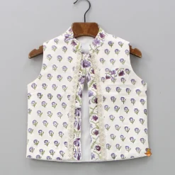 Best Floral Printed Kurta With Jacket And Dhoti BOY Twinning Sets | Indian Ethnic Wear