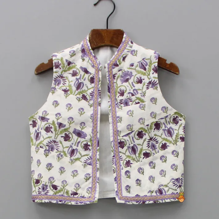 Clearance Floral Printed Kurta With Jacket And Dhoti BOY Twinning Sets | Indian Ethnic Wear