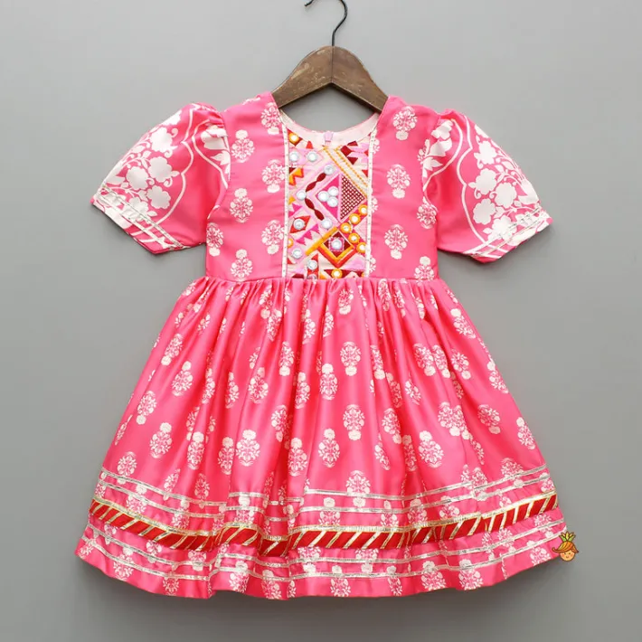 Best Floral Printed Kurti And Pant With Net Dupatta Ethnic Wear | Churidars & Salwars