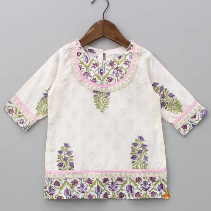 Online Floral Printed Kurti With Lehenga And Dupatta Twinning Sets | Ethnic Wear