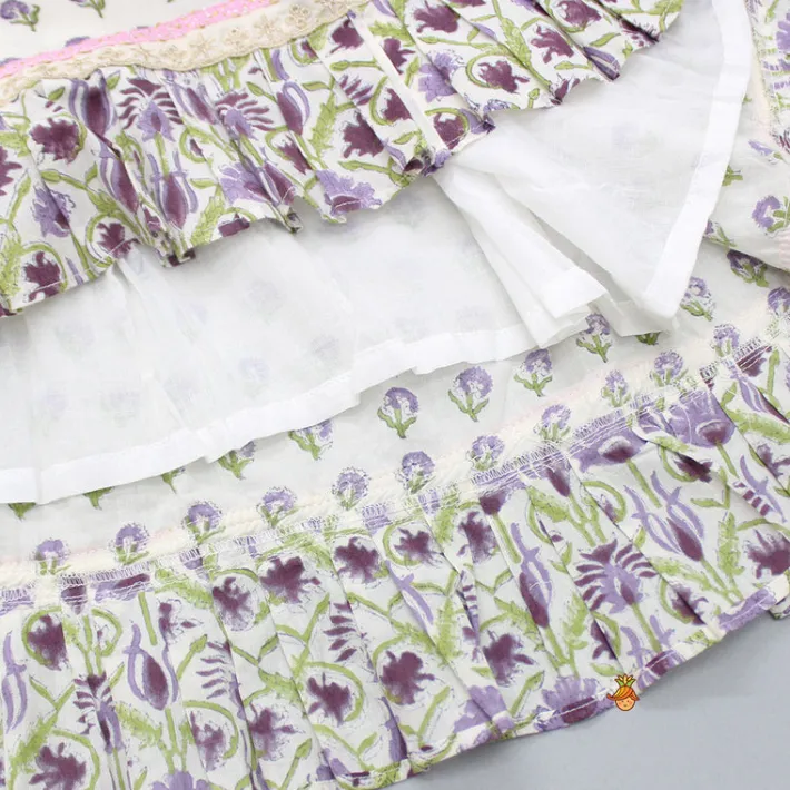 Online Floral Printed Kurti With Lehenga And Dupatta Twinning Sets | Ethnic Wear
