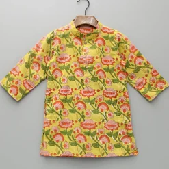Best Floral Printed Multicolor Kurta With Pyjama BOY Indian Ethnic Wear | Ethnic Sets