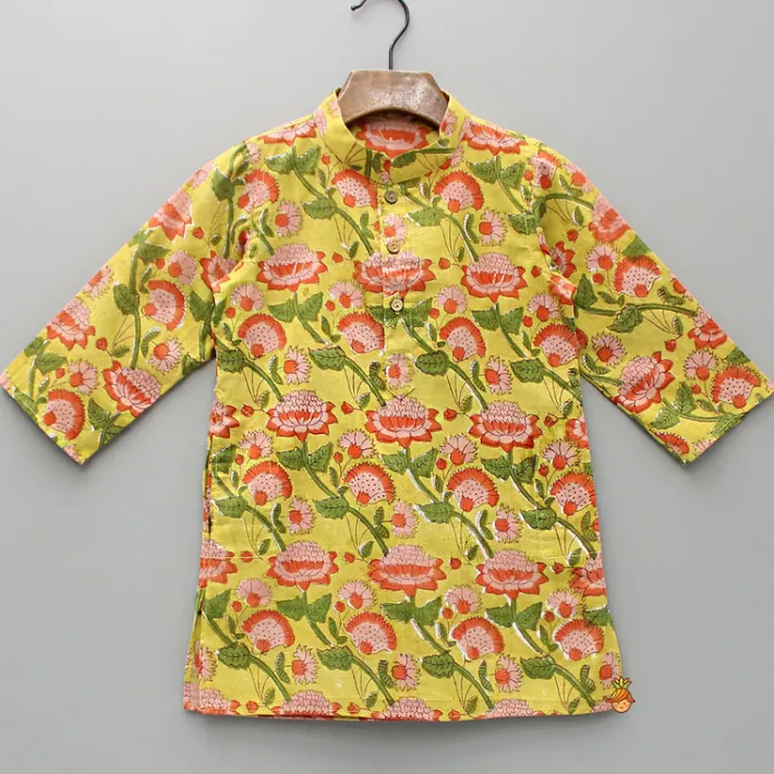 Best Floral Printed Multicolor Kurta With Pyjama BOY Indian Ethnic Wear | Ethnic Sets