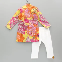 Sale Floral Printed Multicoloured Kurta With Pyjama BOY Indian Ethnic Wear | Ethnic Sets