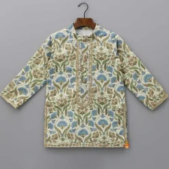 Hot Floral Printed Multicolour Kurta With Matching Pyjama BOY Indian Ethnic Wear | Ethnic Sets