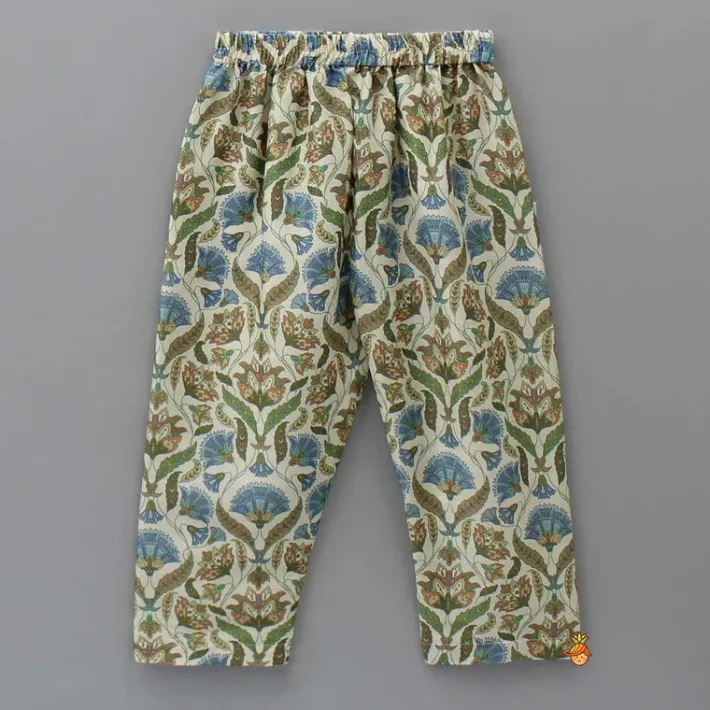 Hot Floral Printed Multicolour Kurta With Matching Pyjama BOY Indian Ethnic Wear | Ethnic Sets