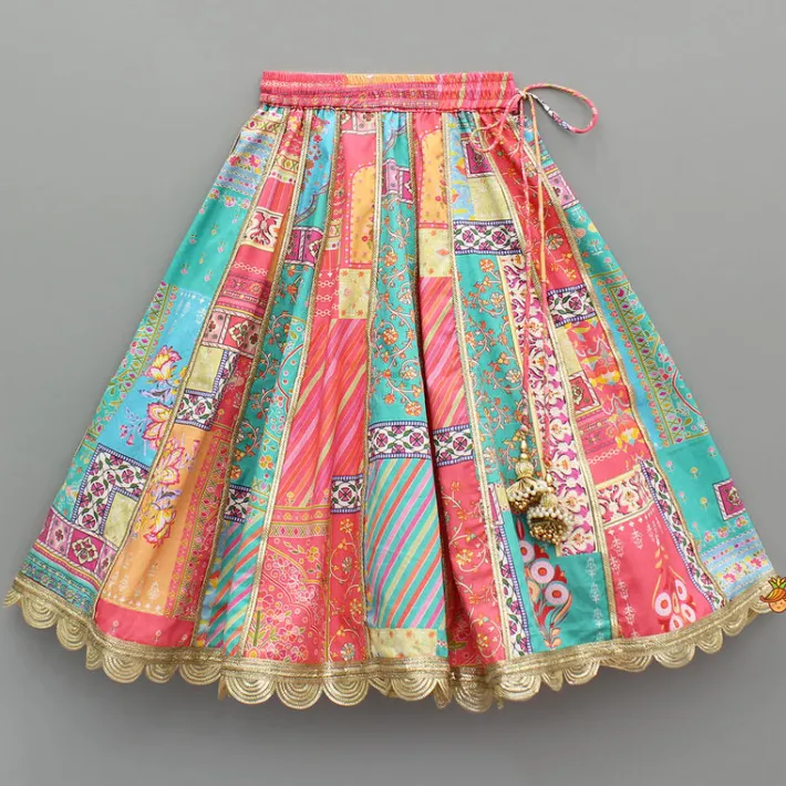 Discount Floral Printed Multicolour Top And Lehenga Ethnic Wear | Lehengas & Ghagras