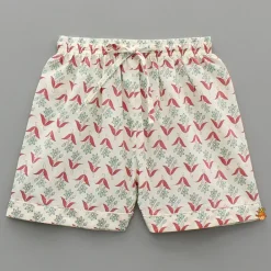 New Floral Printed Notch Collar Top And Shorts BOY Sleep Wear | Sleepwear