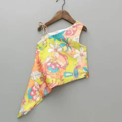 Fashion Floral Printed One Shoulder Top And Flared Palazzo Twinning Sets | Ethnic Wear