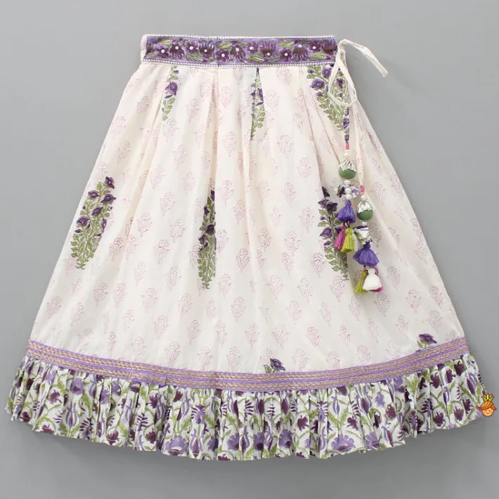 New Floral Printed One Shoulder Top With Lehenga And Dupatta Twinning Sets | Ethnic Wear