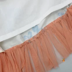 Fashion Floral Printed One Shoulder Top With Lehenga And Peach Dupatta Ethnic Wear | Lehengas & Ghagras