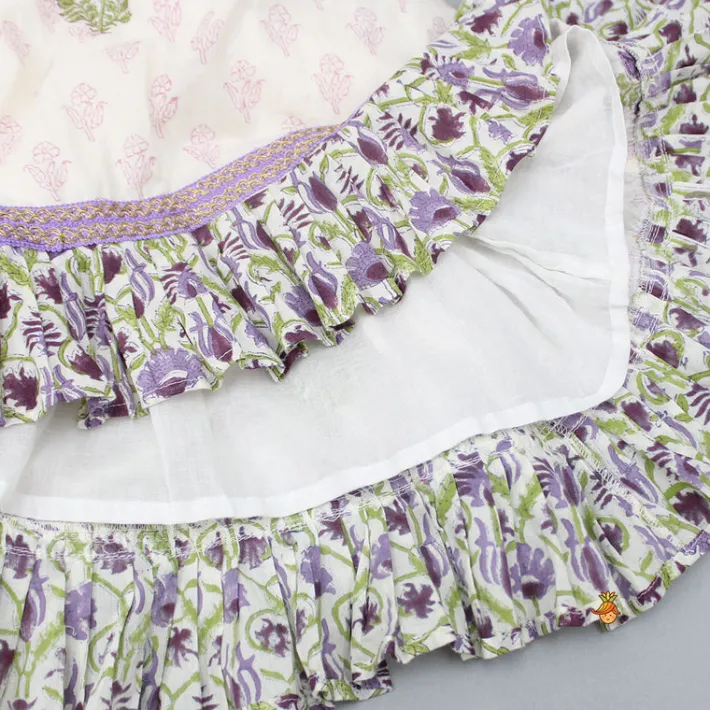 New Floral Printed One Shoulder Top With Lehenga And Dupatta Twinning Sets | Ethnic Wear