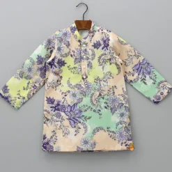 Best Floral Printed Peach Kurta And Churidar BOY Indian Ethnic Wear | Ethnic Sets