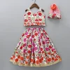 Discount Floral Printed Ruffled Top With Lehenga And Net Dupatta Ethnic Wear | Lehengas & Ghagras