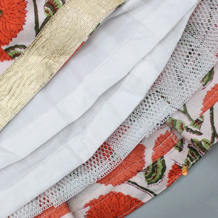 Discount Floral Printed Ruffled Top With Lehenga And Net Dupatta Ethnic Wear | Lehengas & Ghagras