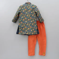 New Floral Printed Sherwani With Churidar BOY Indian Ethnic Wear | Sherwani Sets
