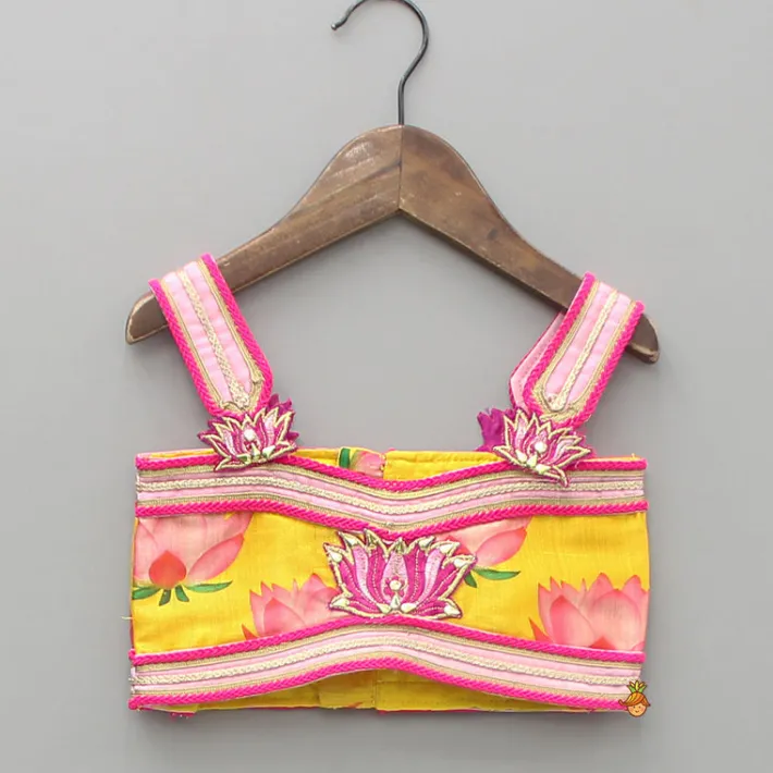 Online Floral Printed Strappy Crop Top With Lehenga And Matching Hairband Ethnic Wear | Lehengas & Ghagras