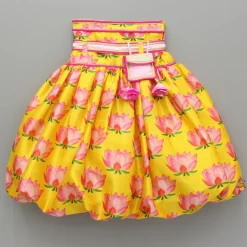 Online Floral Printed Strappy Crop Top With Lehenga And Matching Hairband Ethnic Wear | Lehengas & Ghagras