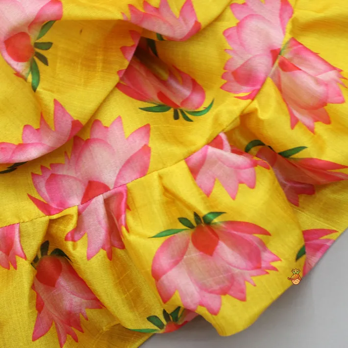Online Floral Printed Strappy Crop Top With Lehenga And Matching Hairband Ethnic Wear | Lehengas & Ghagras