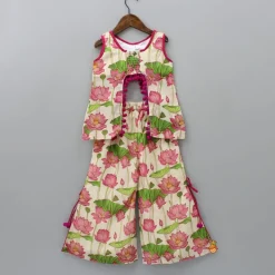 New Floral Printed Stylish Cut Out Top And Palazzo Ethnic Wear | Palazzos & Shararas