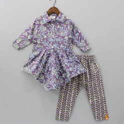 Sale Floral Printed Stylish Hem Kurti With Printed Pant Ethnic Wear | Churidars & Salwars