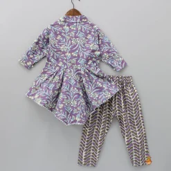 Sale Floral Printed Stylish Hem Kurti With Printed Pant Ethnic Wear | Churidars & Salwars
