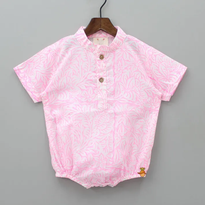 Online Floral Printed Taffy Pink Bodysuit BOY Baby Essentials | Bodysuits