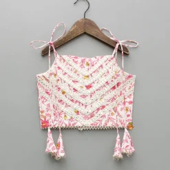 Sale Floral Printed Tie Up Strappy Top And Lehenga Twinning Sets | Ethnic Wear