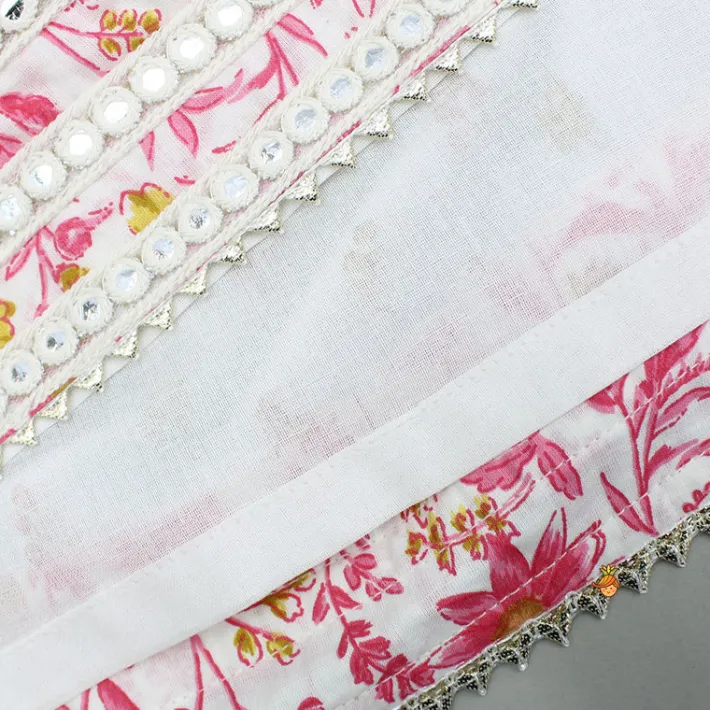 Sale Floral Printed Tie Up Strappy Top And Lehenga Twinning Sets | Ethnic Wear