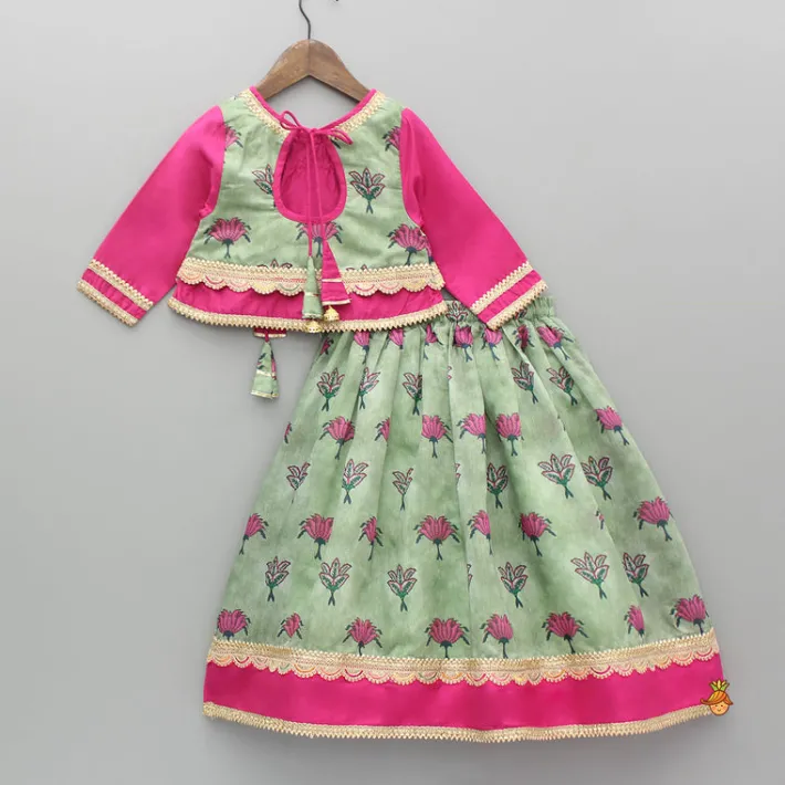 Best Floral Printed Top With Lehenga And Dupatta Ethnic Wear | Lehengas & Ghagras