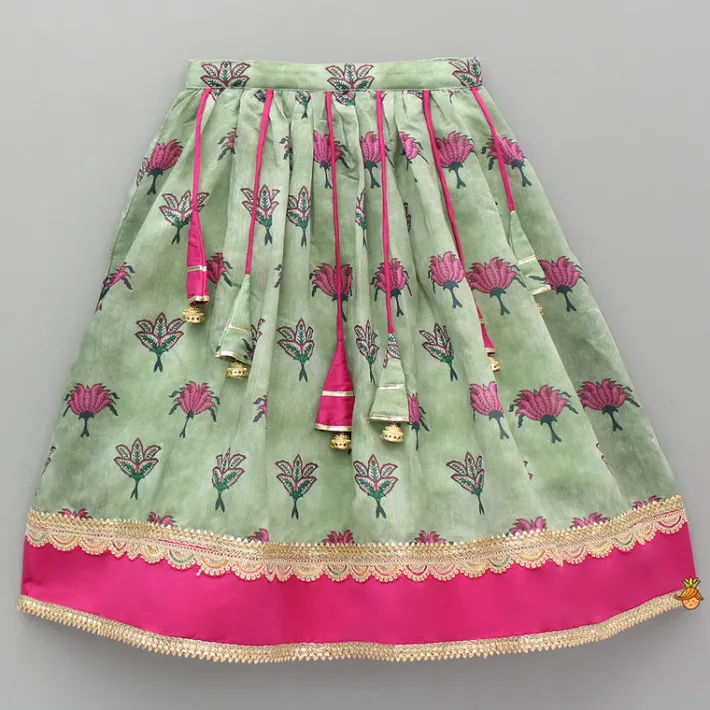Best Floral Printed Top With Lehenga And Dupatta Ethnic Wear | Lehengas & Ghagras