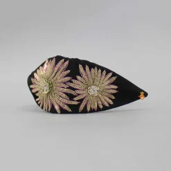 Sale Floral Sequin-Embroidered Black Hair Band Hair Accessories | Hair Bands