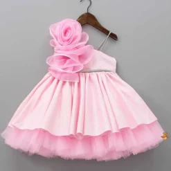 Best Flower Adorned One Shoulder Dress With Matching Hairband Dresses & Sets | Dresses