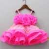 Best Flower Adorned Strappy Net Pink Dress Dresses & Sets | Dresses