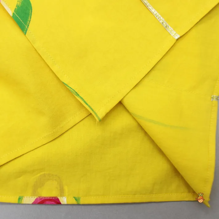 Hot Flower And Leaf Printed Mustard Yellow Kurta And Dhoti BOY Indian Ethnic Wear | Ethnic Sets