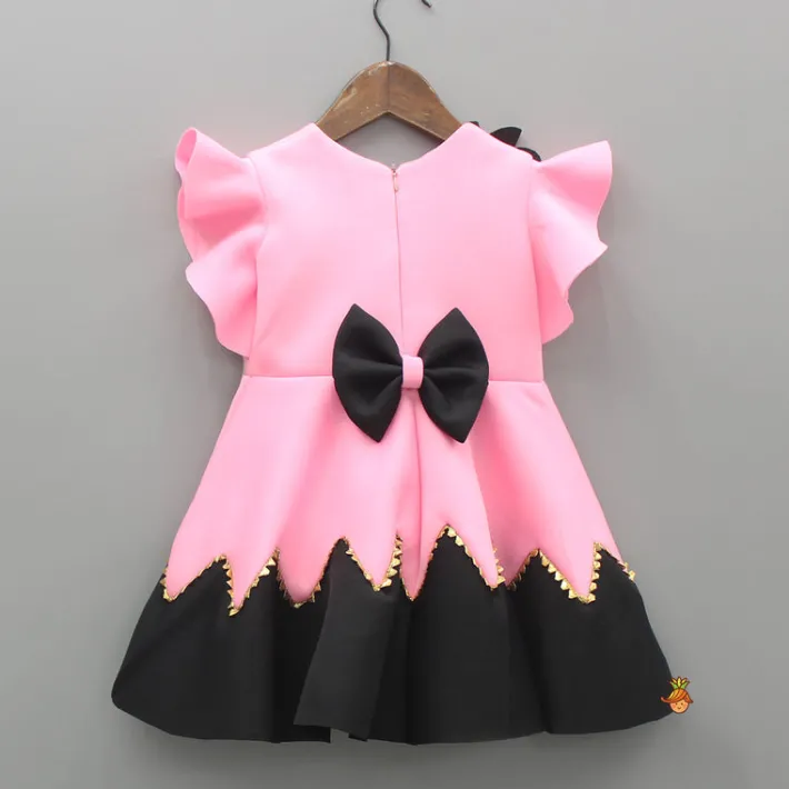New Flower Embellished Pink Dress With Sling Bag Dresses & Sets | Dresses