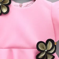 New Flower Embellished Pink Dress With Sling Bag Dresses & Sets | Dresses