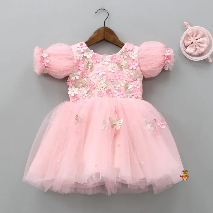 Outlet Flower Enhanced Butterfly Wings Dress With Head Band Dresses & Sets | Dresses
